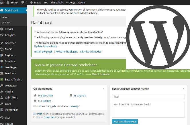 wordpress dashboard